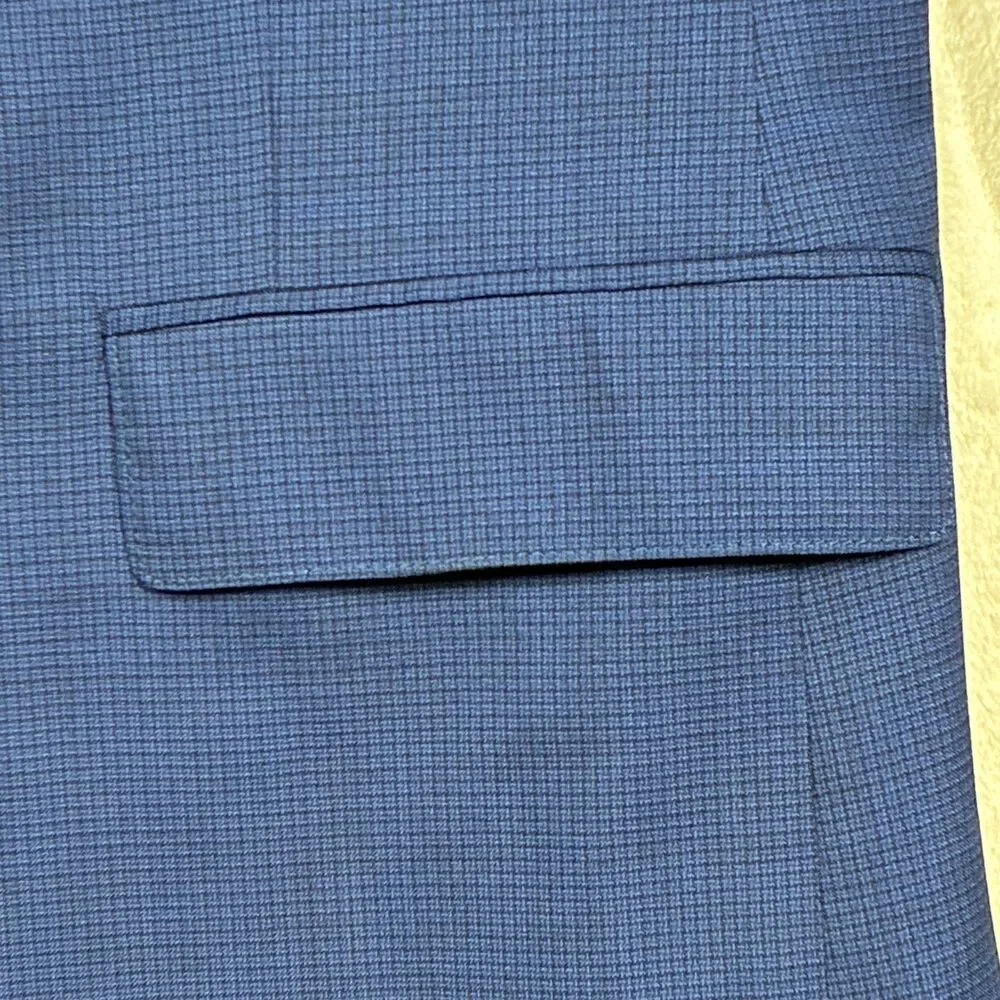 Bonobos Marzotto Italian Wool Royal Blue Micro Check Blazer 40S Slim Sport Coat